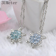 Load image into Gallery viewer, Blue Crystal Snowflake Necklaces
