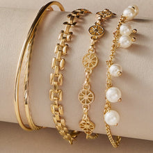 Load image into Gallery viewer, 4 Piece Pearl  Bracelet Set
