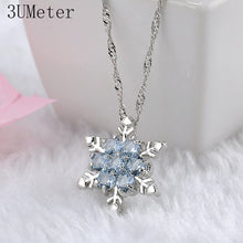 Load image into Gallery viewer, Blue Crystal Snowflake Necklaces
