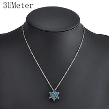 Load image into Gallery viewer, Blue Crystal Snowflake Necklaces
