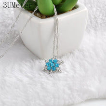 Load image into Gallery viewer, Blue Crystal Snowflake Necklaces
