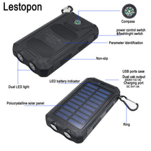 Load image into Gallery viewer, Waterproof Solar Power Bank  Dual USB
