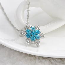 Load image into Gallery viewer, Blue Crystal Snowflake Necklaces
